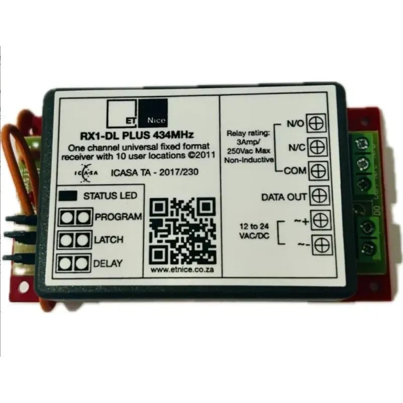 Receptor ET-System Autocopiativo 1 canal frecuencia 433 MHz