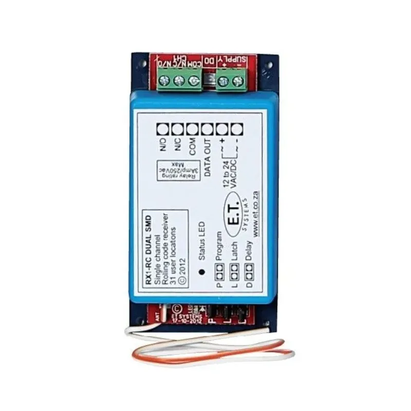 Receptor ETSystem RX1 RC 30U 1 canal frecuencia 433 MHz