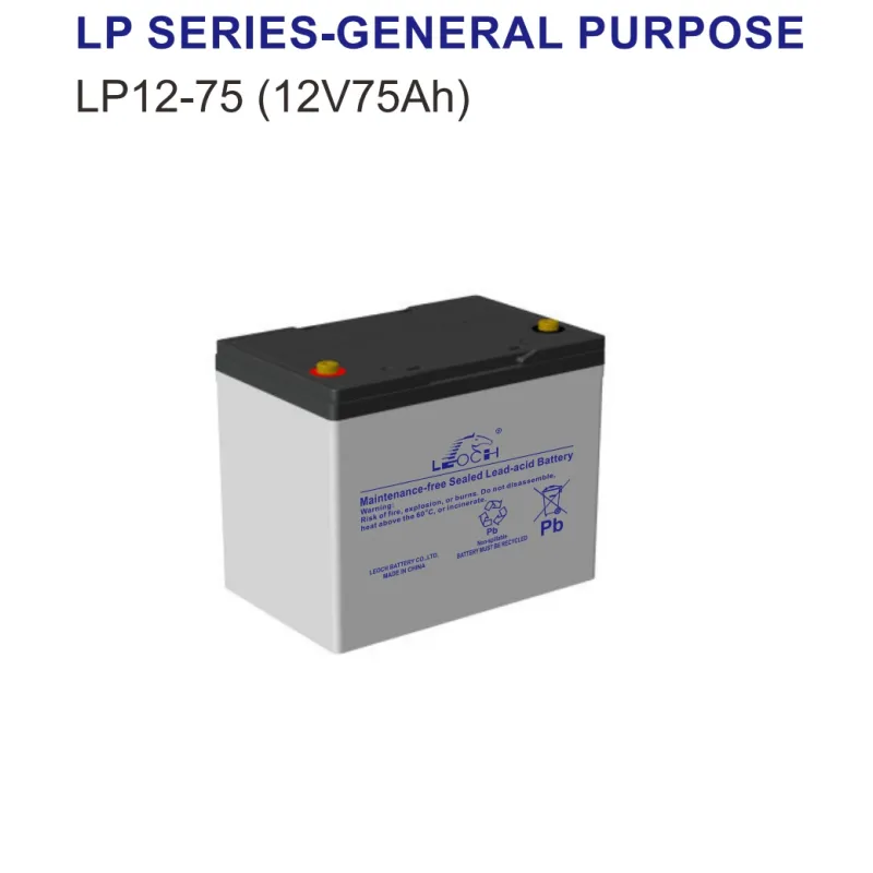 Batería AGM Leoch LP12-75 — 12V / 75Ah / Ciclo Profundo