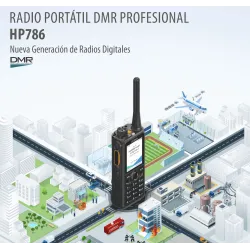 Hytera HP786 GPS – Radio Portátil Profesional DMR VHF/UHF con GPS y Pantalla a Color