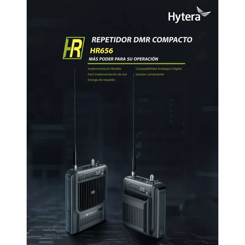 Hytera HR656 Básico 25W – Repetidor DMR VHF/UHF con Fuente PS8002 y Duplexor DT26/DT27