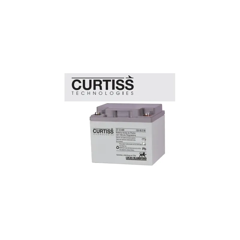 Batería Curtiss CT12440 12V 45Ah AGM|Compacta y Confiable|CEPC Ingeniería