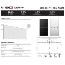 Panel solar LONGi LR5-72HTH-585M de 585W