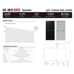 Panel Solar LONGi 645W Hi-MO X10 LR7-72HVH-645M|Apto Costa SEC|CEPC Ingeniería