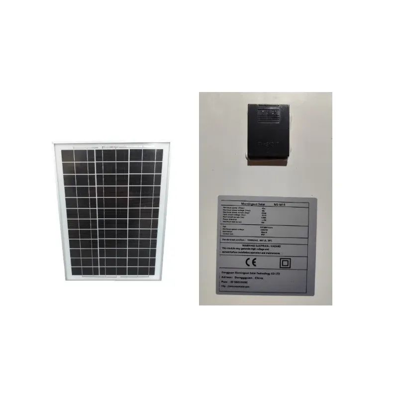 Panel Solar 15W Monocristalino 12V|Compacto 375×280×17 mm|CEPC Ingeniería